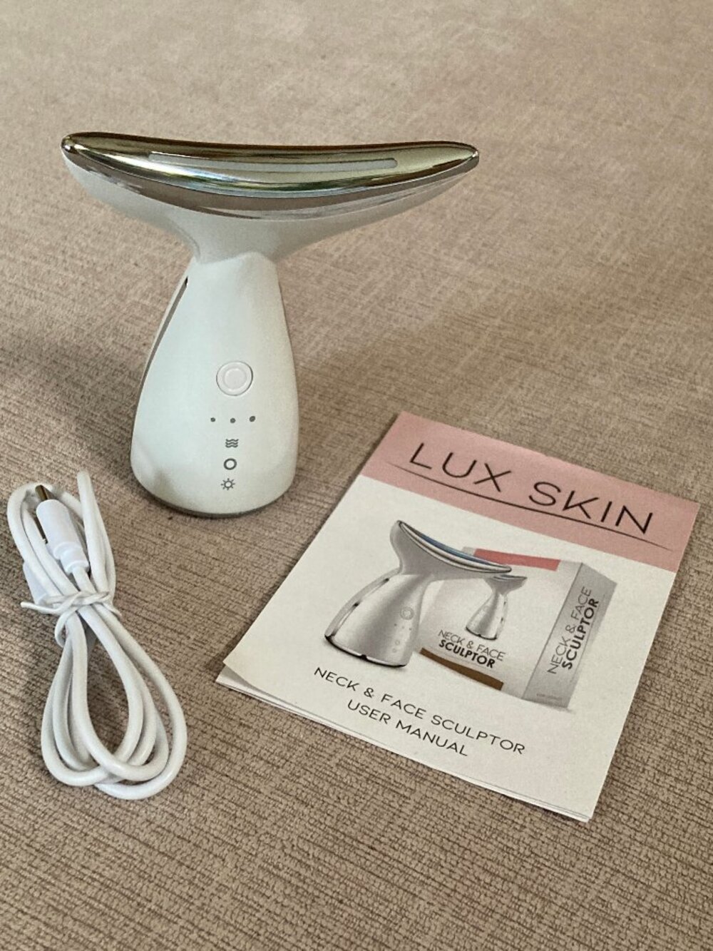 Lux Skin LED Neck & Face Sculptor - New in Box - 3 Settings: Blue, Red & Violet